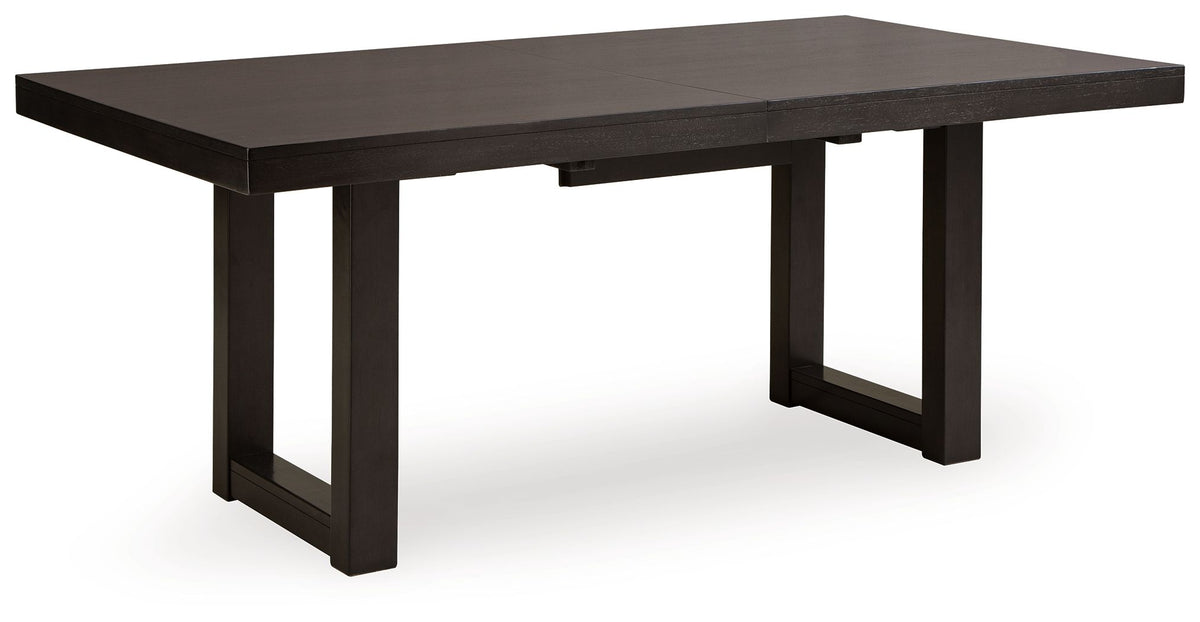 Neymorton - Rectangular Dining Room Butterfly Extension Table - Dark Grayish Brown by Ashley – view 3