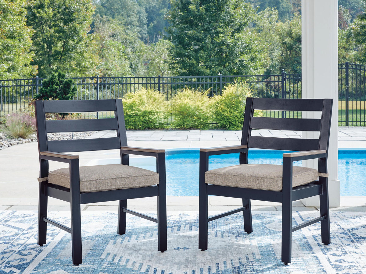 East Beach - Arm Chair With Cushion (Set of 2) - Blue by Ashley – view 3