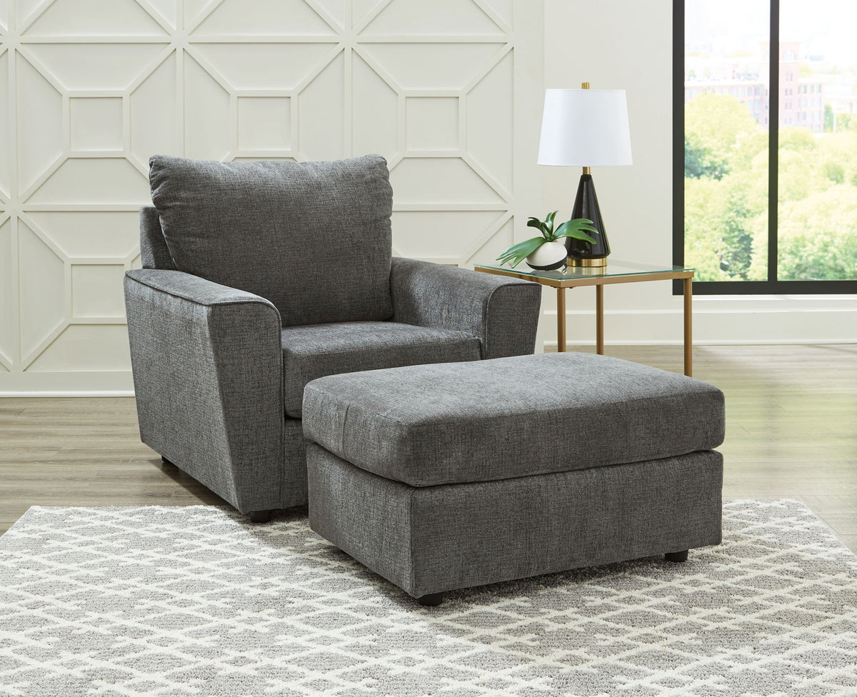 Stairatt - Living Room Set by Ashley – Stationary Chair & Ottoman