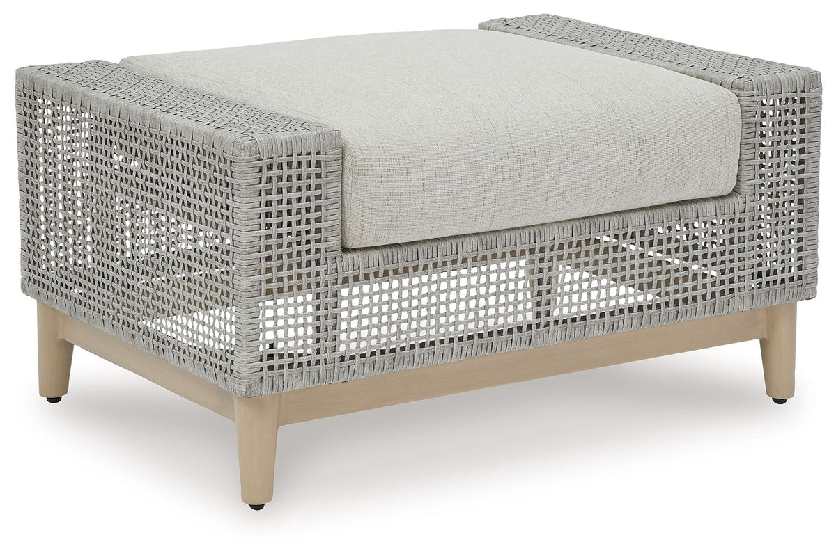 Seton Creek - Ottoman With Cushion - Gray by Ashley – Ottomans