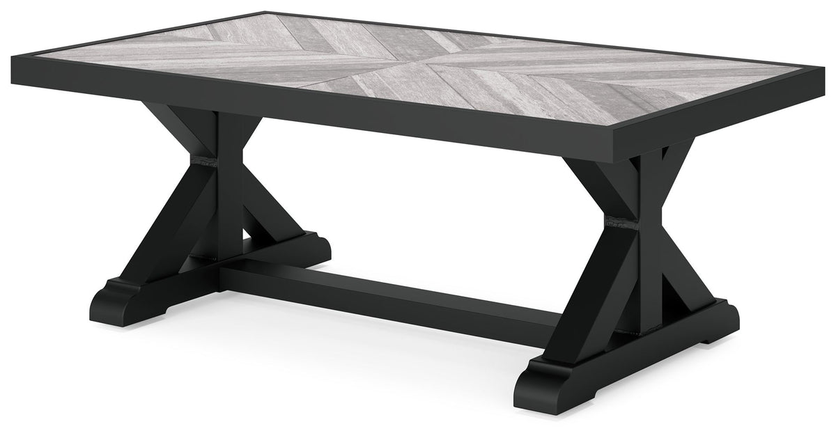 Beachcroft - Rectangular Cocktail Table - Black / Light Gray by Ashley – view 2