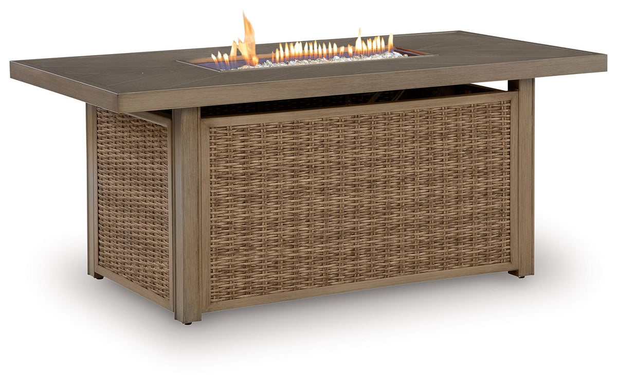 Laguna Heights - Rectangular Fire Pit Table - Beige by Ashley – view 2