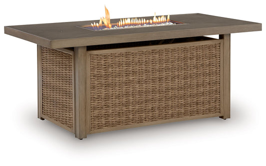 Laguna Heights - Rectangular Fire Pit Table - Beige by Ashley – view 2