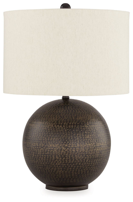 Hambell - Metal Table Lamp - Black / Gold Finish by Ashley – Table Lamps