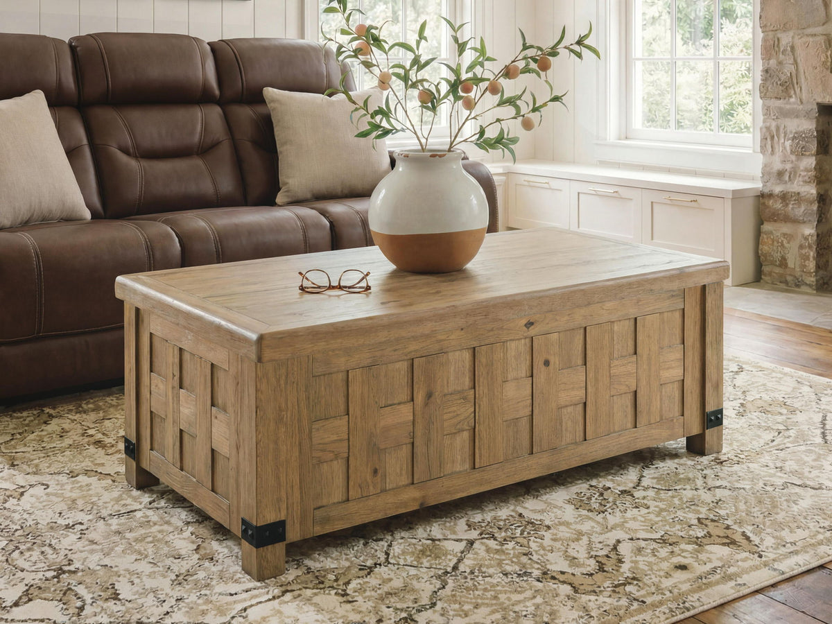 Ridgester - Lift Top Cocktail Table - Light Brown by Ashley – view 3