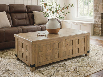 Ridgester - Lift Top Cocktail Table - Light Brown by Ashley – view 3