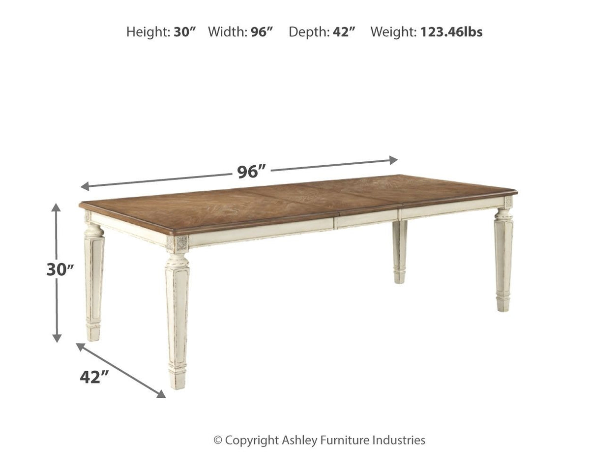 Realyn - Rectangular Dining Room Extension Table - Chipped White by Ashley – view 2