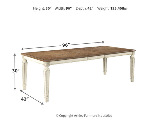 Realyn - Rectangular Dining Room Extension Table - Chipped White by Ashley – view 2