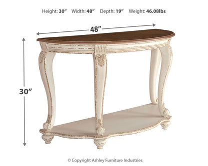 Realyn - Sofa Table - White / Brown by Ashley – view 4