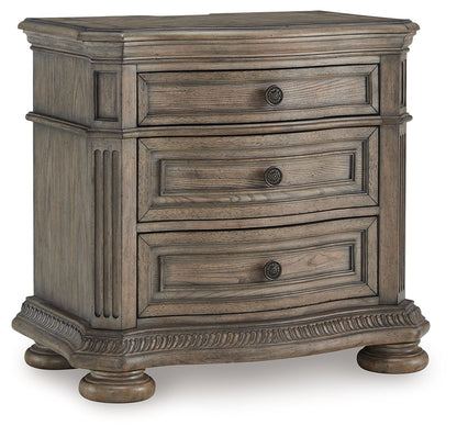 Ardenfield - Three Drawer Night Stand - Light Brown by Ashley – Nightstands w/ Charging Stations
