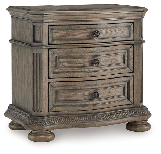 Ardenfield - Three Drawer Night Stand - Light Brown by Ashley – Nightstands w/ Charging Stations