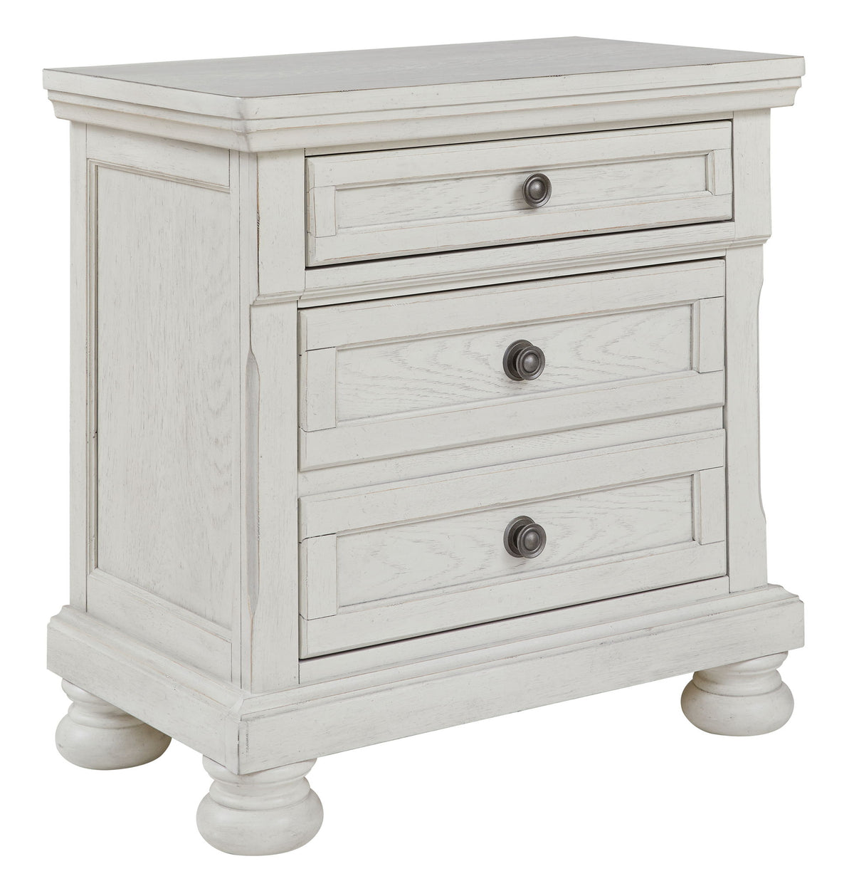 Robbinsdale - Two Drawer Night Stand - Antique White by Ashley – Accent Nightstands
