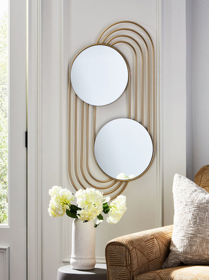 Warrenley - Accent Mirror - Gold Finish by Ashley – view 2