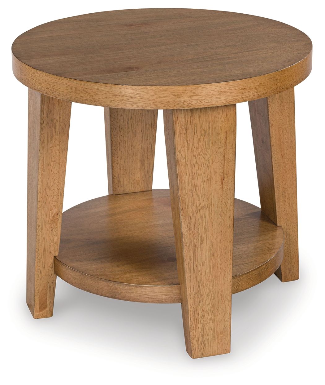 Kristiland - Round End Table - Light Brown by Ashley – view 2