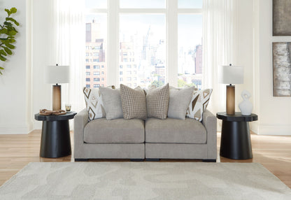 Aslan Court - 2-Piece Loveseat Sectional - Pebble – view 2