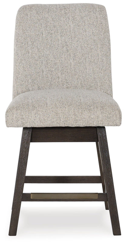 Burkhaus - Upholstered Swivel Barstool (Set of 2) - Beige / Dark Brown by Ashley – view 3