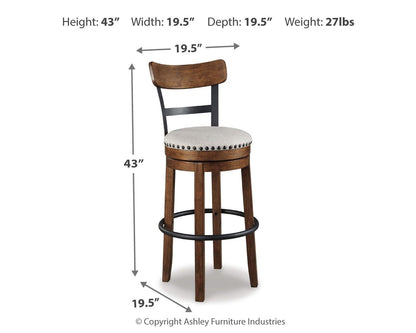 Valebeck - Tall Upholstered Swivel Barstool by Ashley – view 8