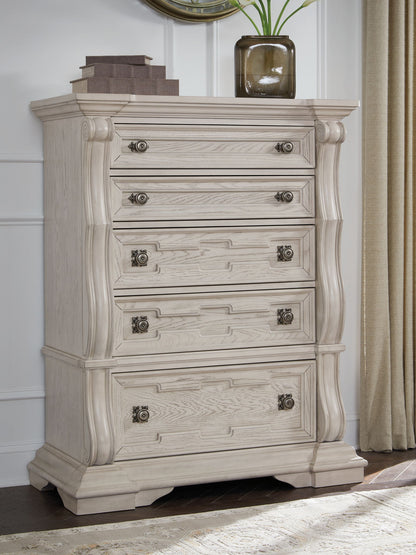 Bruchandi - Five Drawer Chest - Antique White by Ashley – view 3