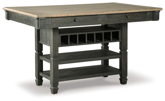 Tyler Creek - Rectangular Dining Room Counter Table - Black / Gray by Ashley – Counter Tables