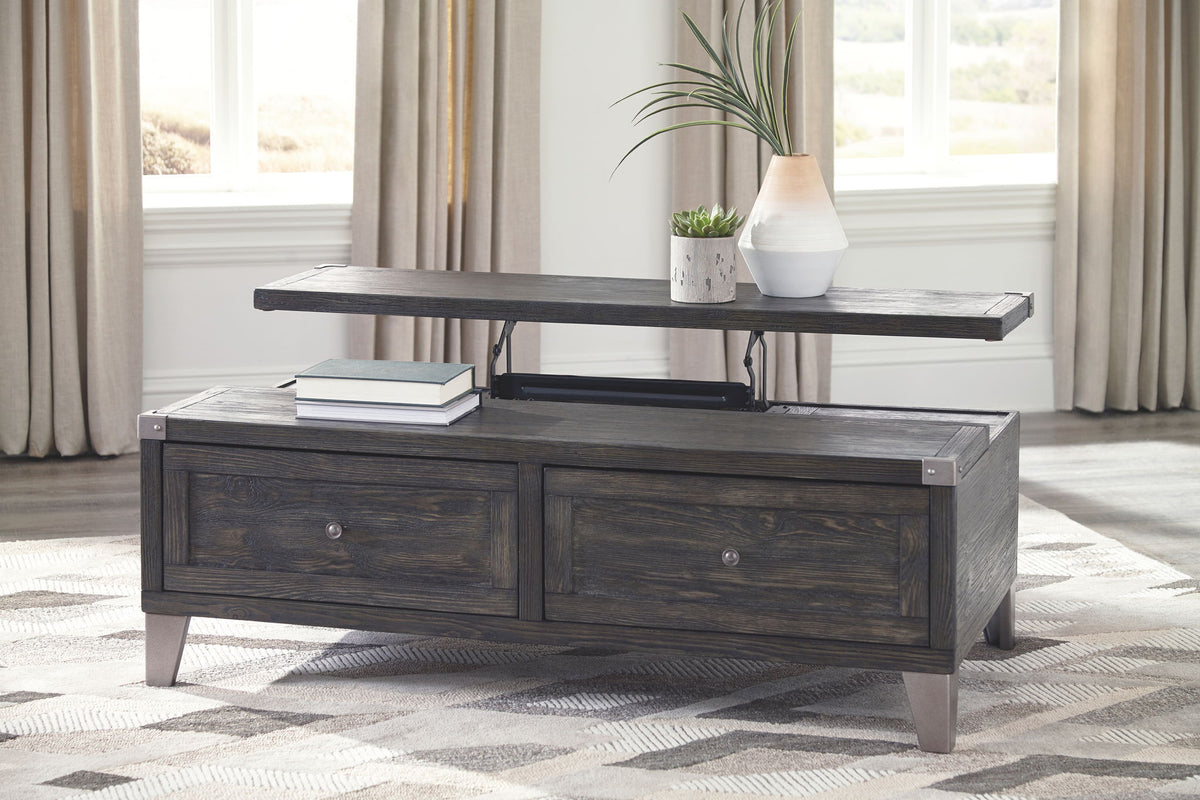 Todoe - Lift Top Cocktail Table - Dark Gray by Ashley – view 2