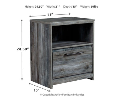 Baystorm - One Drawer Night Stand - Gray by Ashley – view 3