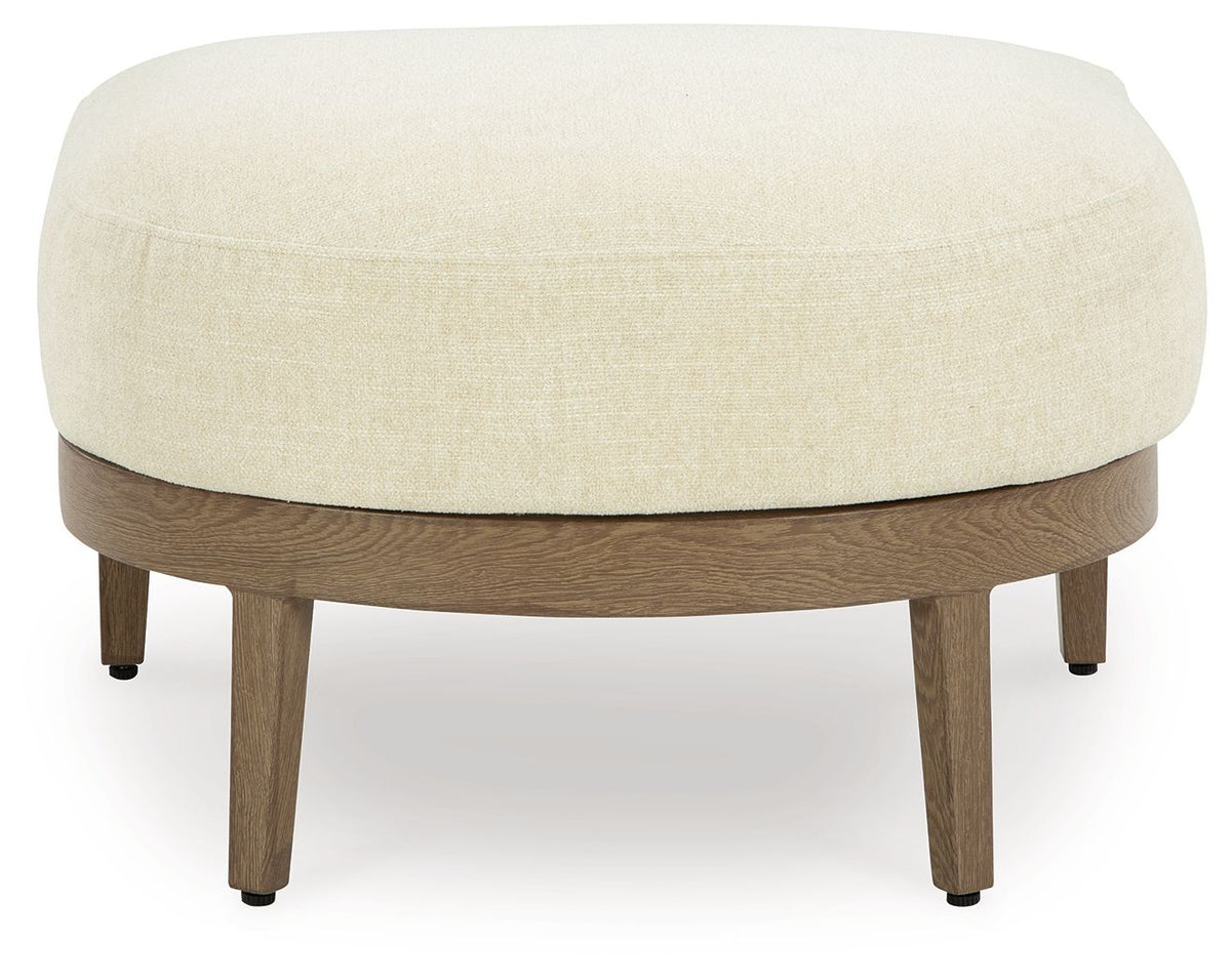 Serene Bay - Ottoman With Cushion - Dark Brown / White by Ashley – view 3