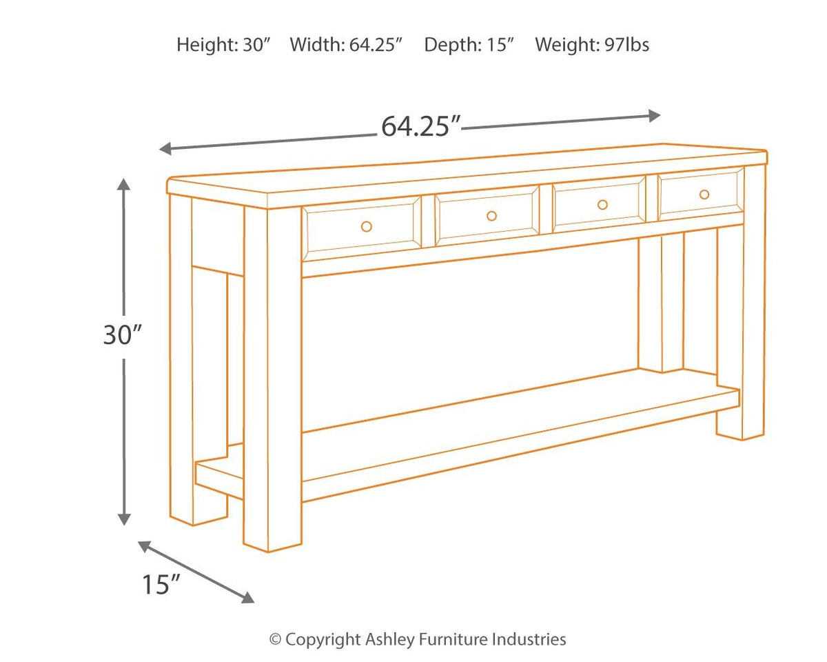 Gavelston - Sofa Table - Black by Ashley – view 2