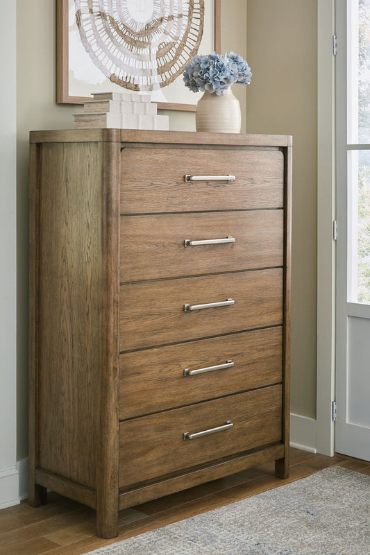 Cabalynn - Five Drawer Chest - Light Brown by Ashley – view 2