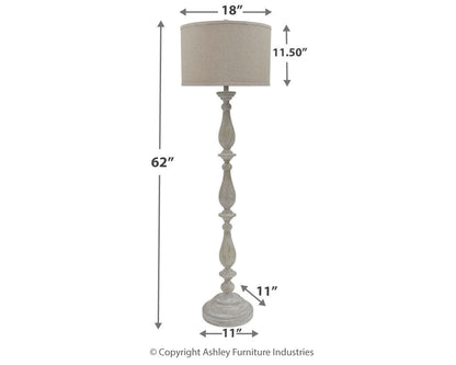 Bernadate - Poly Floor Lamp - Whitewash by Ashley – view 2