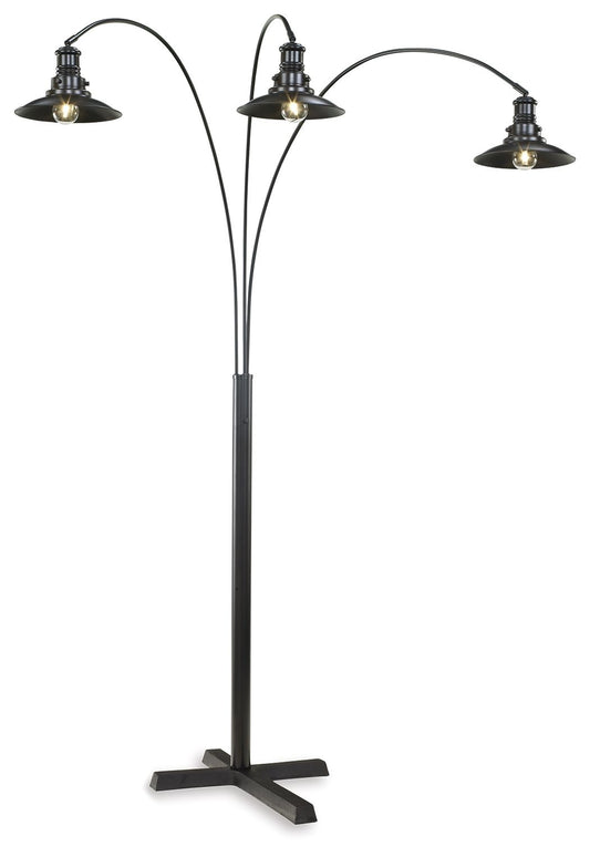 Sheriel - Metal Arc Lamp  - Black by Ashley – Floor Lamps