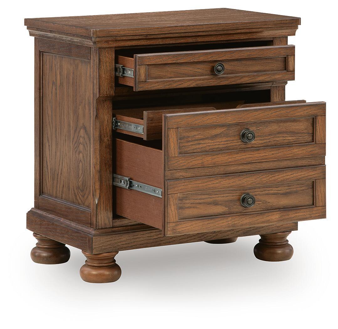 Zackaryn - Two Drawer Night Stand - Warm Brown by Ashley – view 3