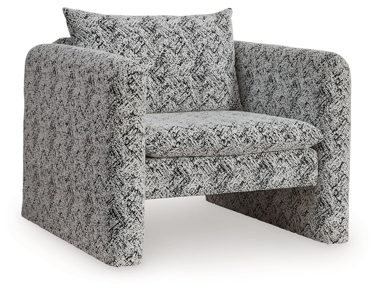 Kenbell - Accent Chair - Black / White by Ashley – Accent Chairs