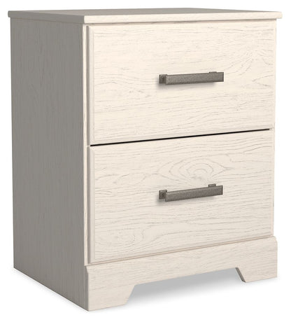 Stelsie - Two Drawer Night Stand - White by Ashley – Accent Nightstands