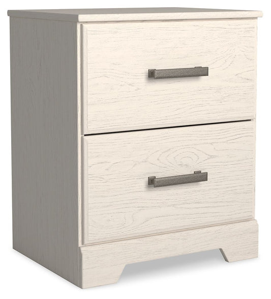 Stelsie - Two Drawer Night Stand - White by Ashley – Accent Nightstands