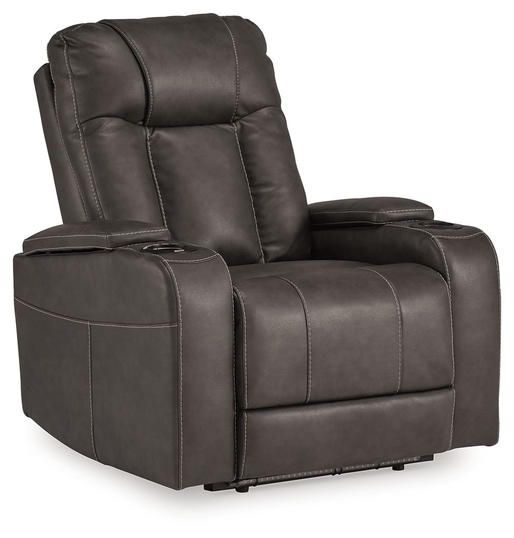 Feazada - Power Recliner With Adj Headrest - Shadow by Ashley – Reclining Chairs