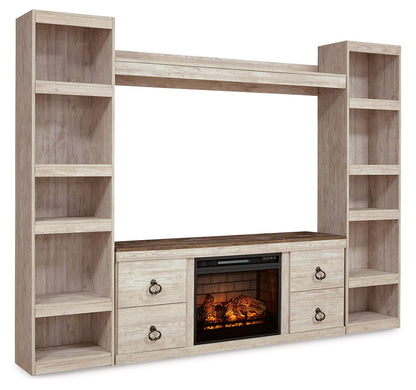 Willowton - Entertainment Center With Fireplace Option by Ashley – Entertainment Centers