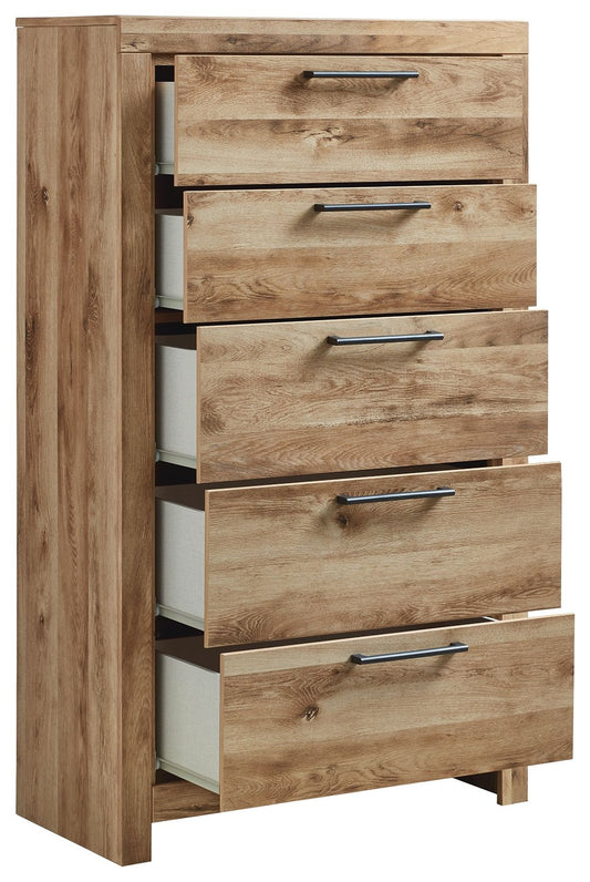 Hyanna - Five Drawer Chest - Tan Brown by Ashley – view 2