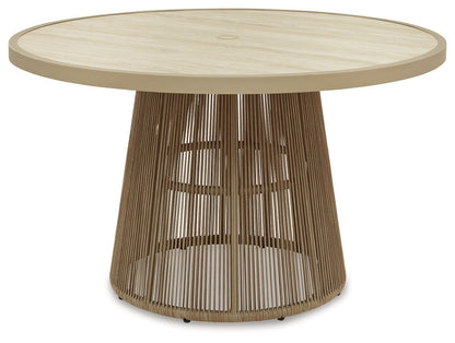 Orchard Beach - Outdoor Dining Table - Beige by Ashley – Dining Tables