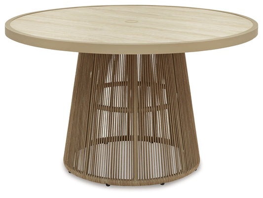 Orchard Beach - Outdoor Dining Table - Beige by Ashley – Dining Tables