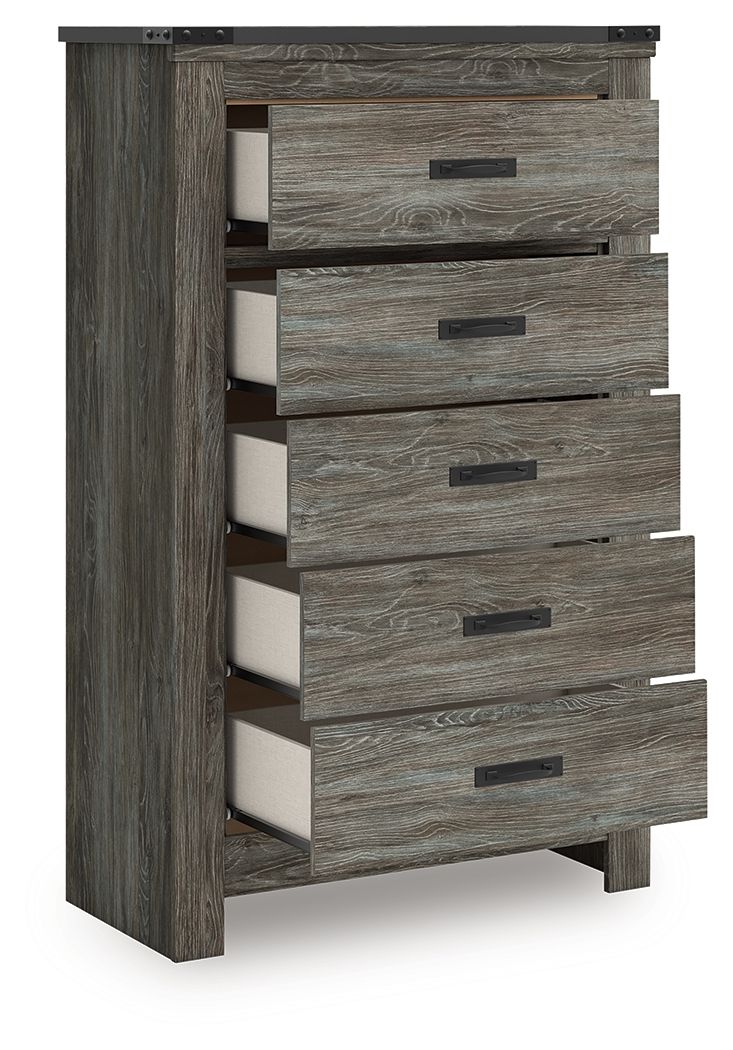 Frandern - Five Drawer Chest - Gray by Ashley – view 3