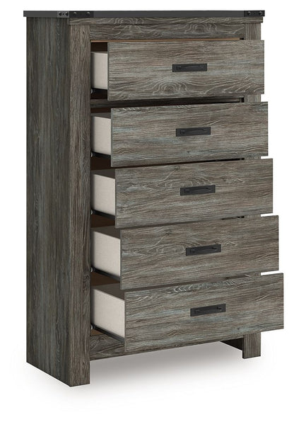Frandern - Five Drawer Chest - Gray by Ashley – view 3