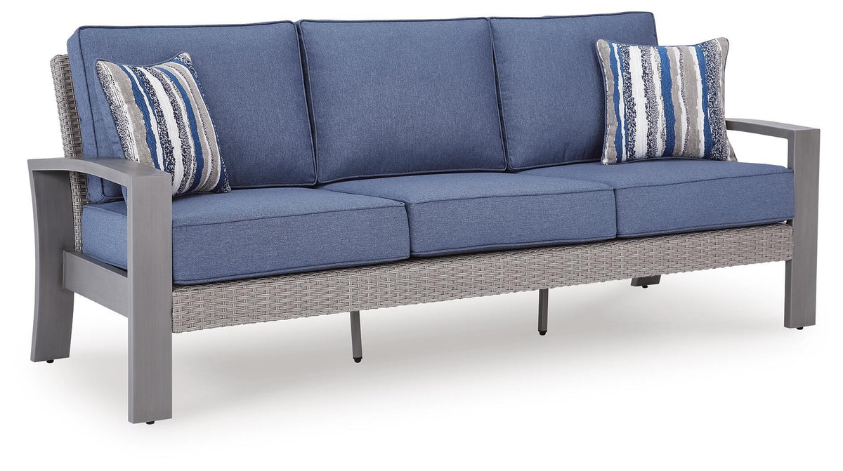 Half Moon Beach - Sofa With Cushion - Blue / Gray by Ashley – Sofas