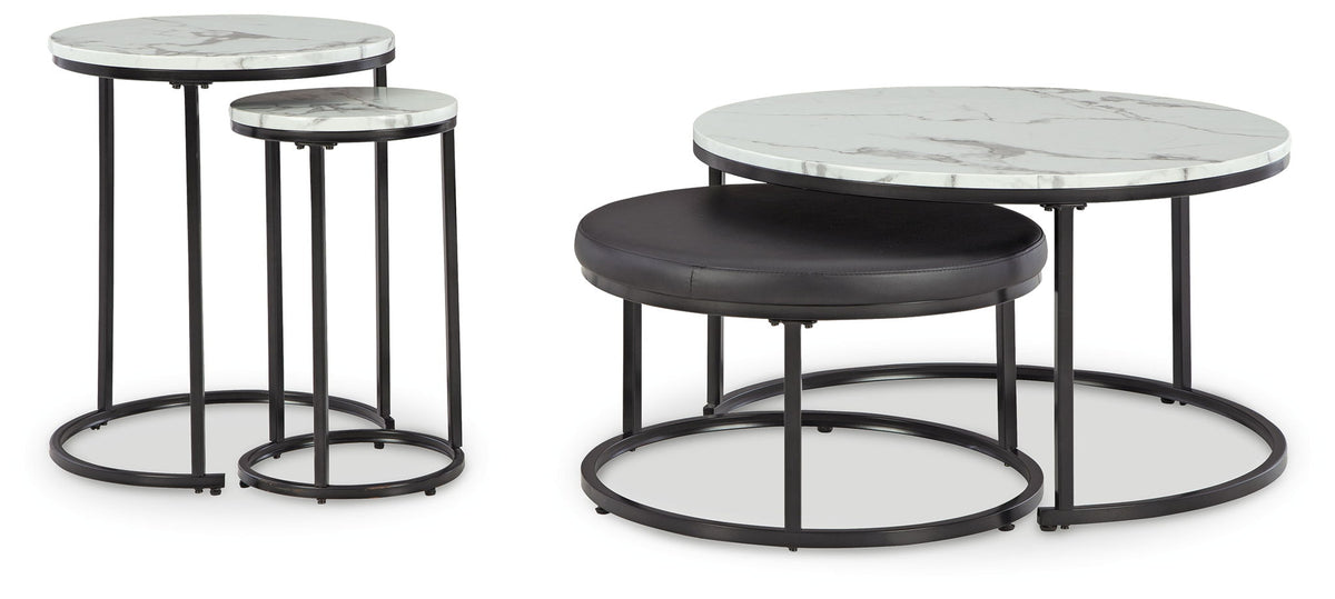 Jusmour - Occasional Nesting Table (Set of 4) - Black / White by Ashley – Nesting Tables