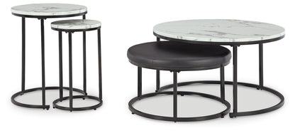 Jusmour - Occasional Nesting Table (Set of 4) - Black / White by Ashley – Nesting Tables