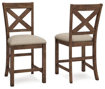 Moriville - Upholstered Barstool (Set of 2) - Beige by Ashley – Stool Sets