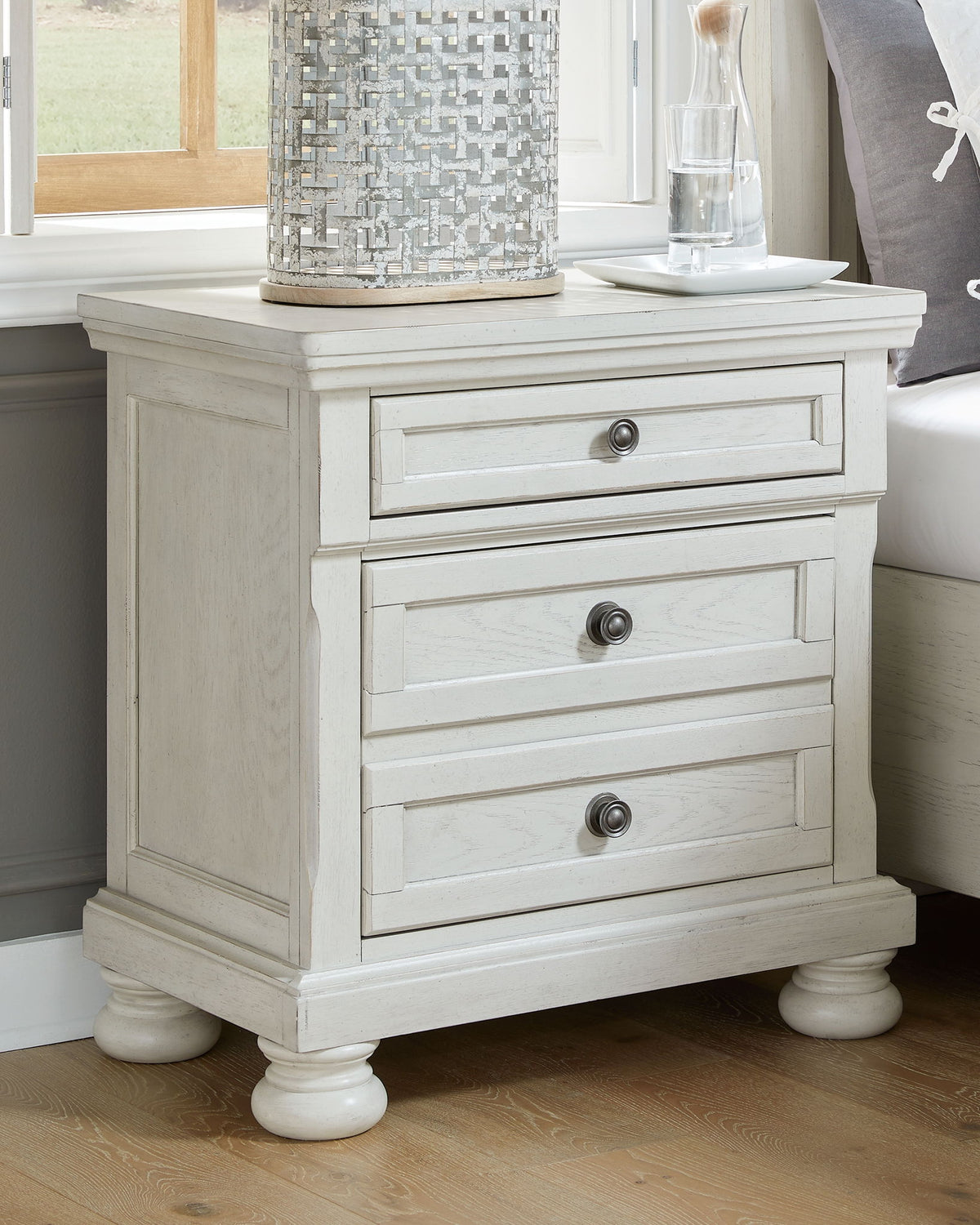 Robbinsdale - Two Drawer Night Stand - Antique White by Ashley – view 4