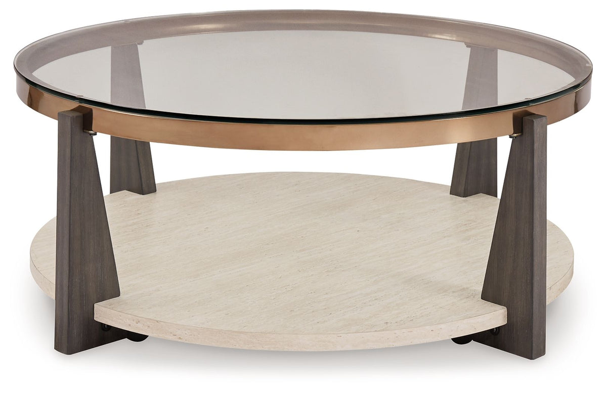 Frazwa - Round Cocktail Table - Multi by Ashley – view 2