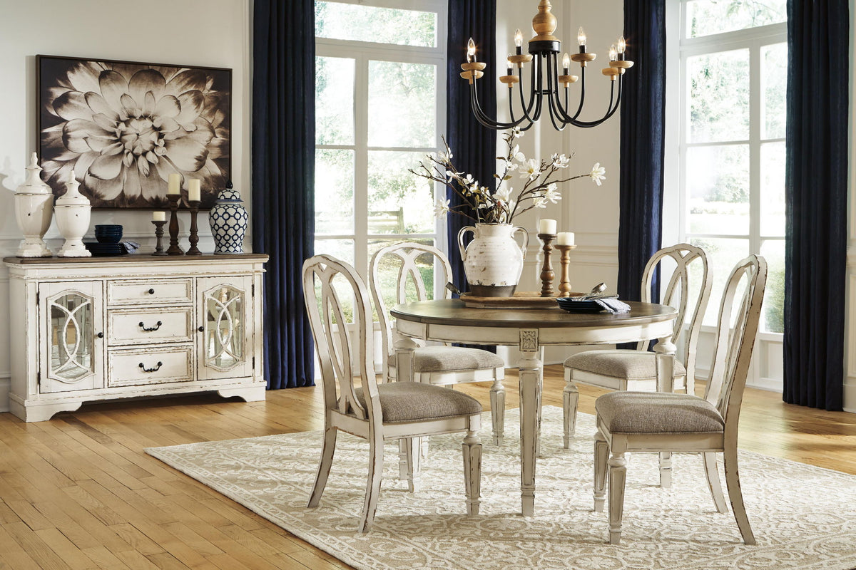 Realyn - Oval Dining Room Extension Table - Chipped White by Ashley – view 4