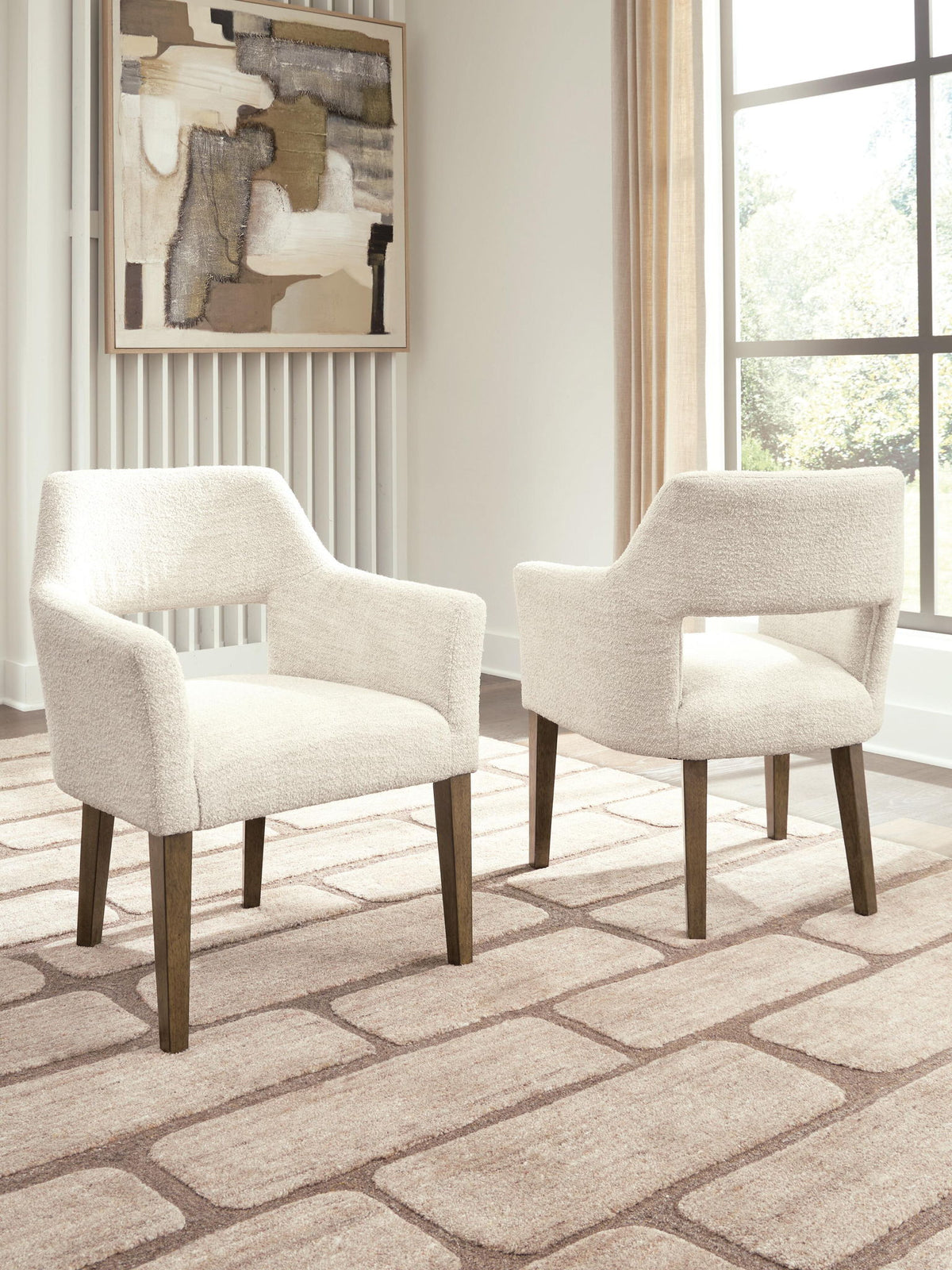 Marxmore - Dining Upholstered Arm Chair (Set of 2) - Beige / Brown – view 3