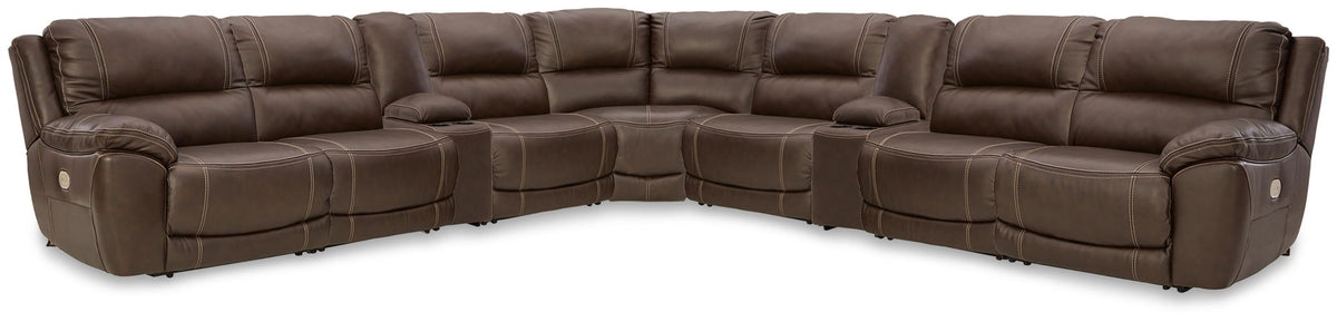 Dunleith - 9-Piece Power Reclining Sectional - Chocolate by Ashley – Reclining Sectionals
